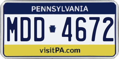 PA license plate MDD4672