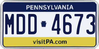 PA license plate MDD4673
