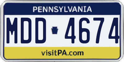 PA license plate MDD4674