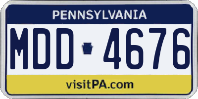 PA license plate MDD4676