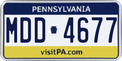 PA license plate MDD4677