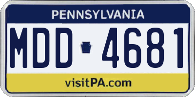 PA license plate MDD4681