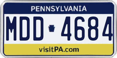 PA license plate MDD4684