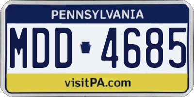 PA license plate MDD4685