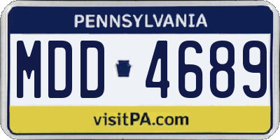 PA license plate MDD4689