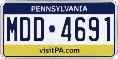 PA license plate MDD4691