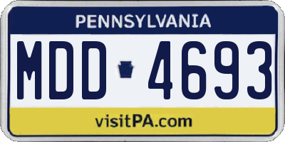 PA license plate MDD4693