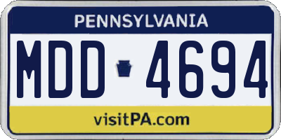 PA license plate MDD4694