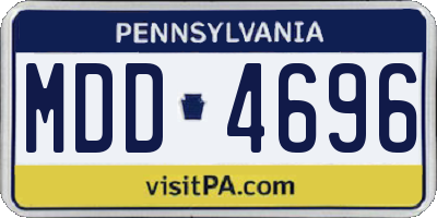 PA license plate MDD4696