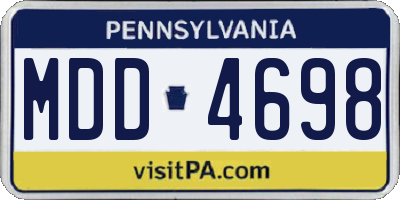 PA license plate MDD4698