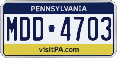 PA license plate MDD4703
