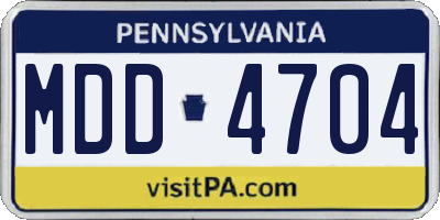 PA license plate MDD4704