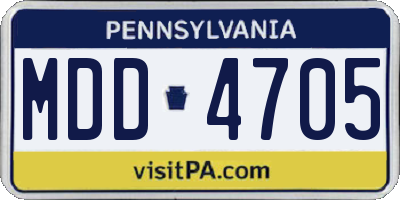PA license plate MDD4705