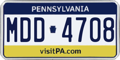 PA license plate MDD4708