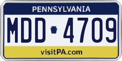 PA license plate MDD4709