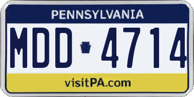 PA license plate MDD4714