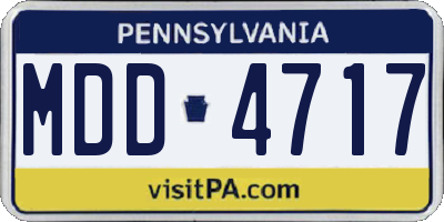 PA license plate MDD4717