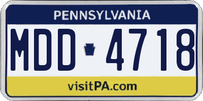 PA license plate MDD4718