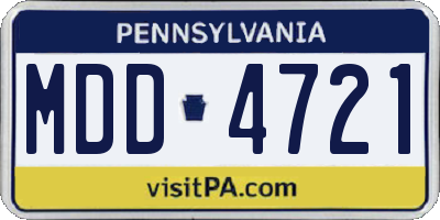 PA license plate MDD4721