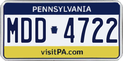 PA license plate MDD4722