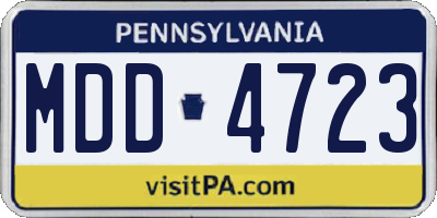 PA license plate MDD4723