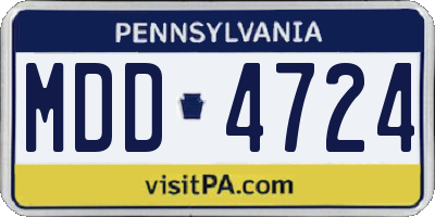 PA license plate MDD4724