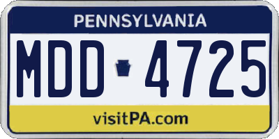 PA license plate MDD4725