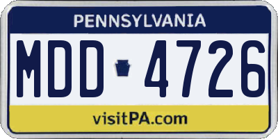 PA license plate MDD4726