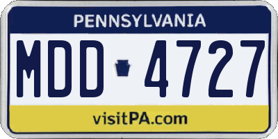 PA license plate MDD4727