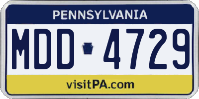 PA license plate MDD4729
