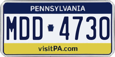 PA license plate MDD4730