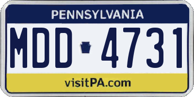 PA license plate MDD4731