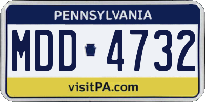 PA license plate MDD4732