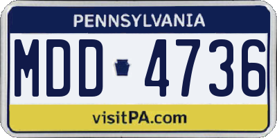 PA license plate MDD4736