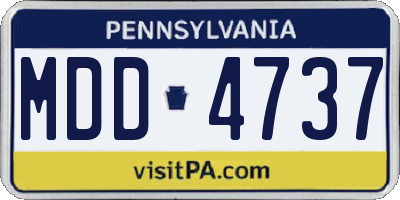 PA license plate MDD4737
