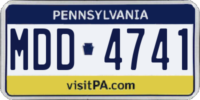 PA license plate MDD4741