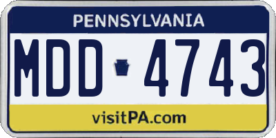 PA license plate MDD4743