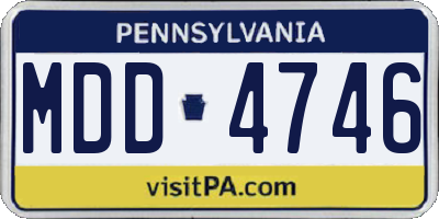 PA license plate MDD4746