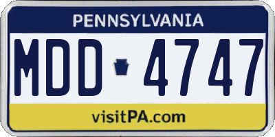 PA license plate MDD4747