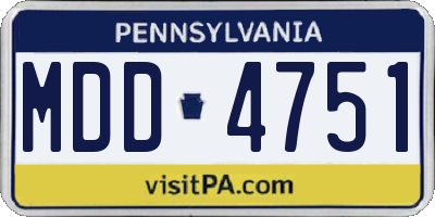 PA license plate MDD4751