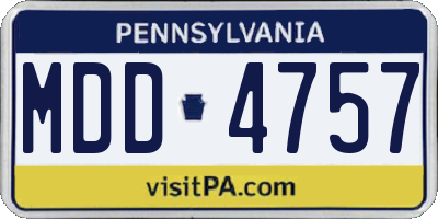PA license plate MDD4757