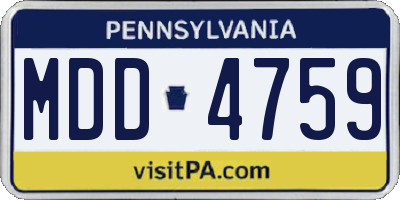 PA license plate MDD4759