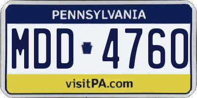 PA license plate MDD4760
