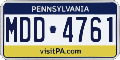 PA license plate MDD4761
