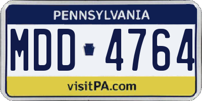 PA license plate MDD4764