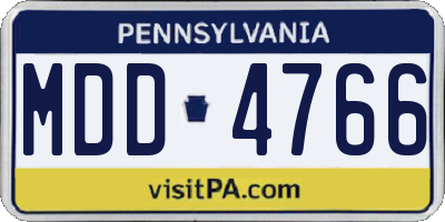 PA license plate MDD4766