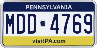 PA license plate MDD4769