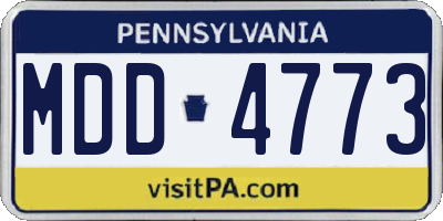 PA license plate MDD4773
