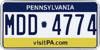PA license plate MDD4774