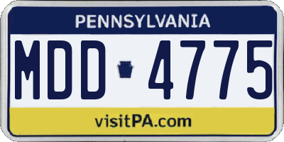 PA license plate MDD4775